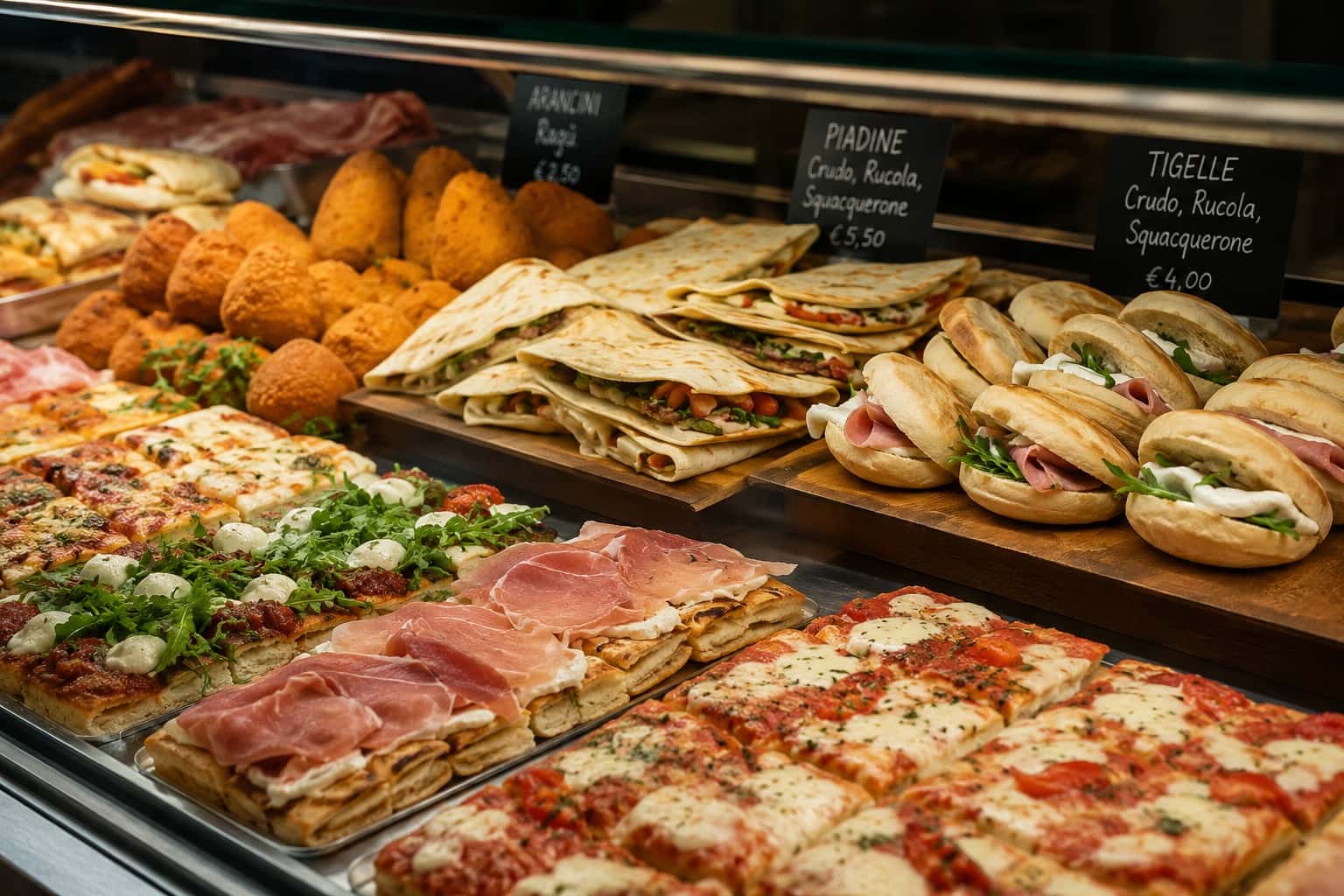 MammaBo Theke mit köstlichem italienischem Essen