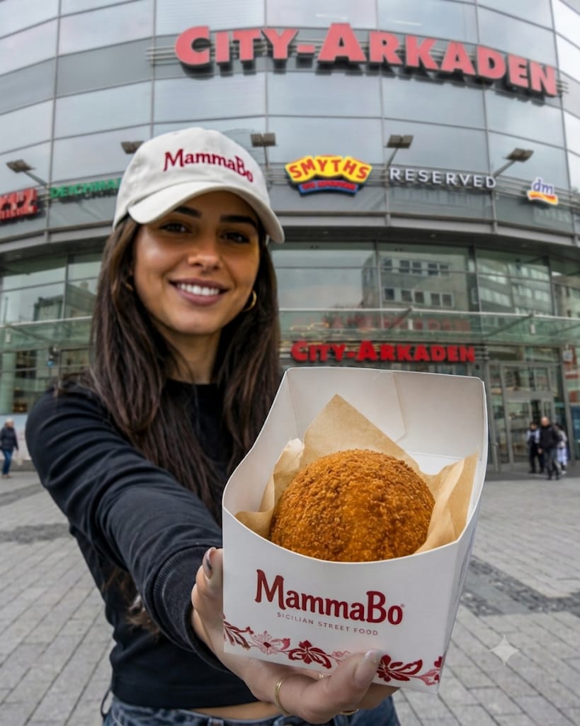 MammaBo Mitarbeiterin mit Arancini